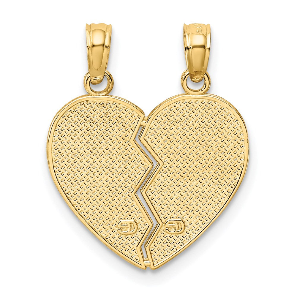 Million Charms 14K Yellow Gold Themed Enameled Mother - Daughter Pendant