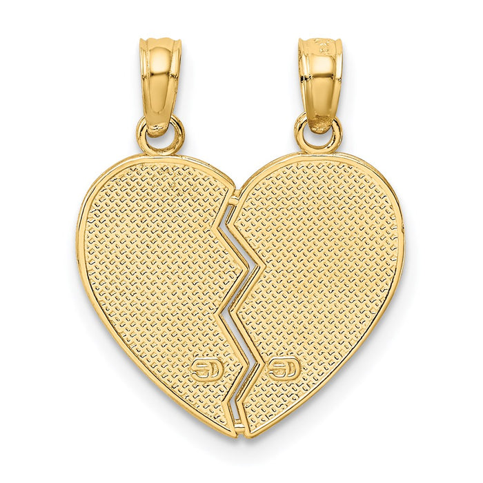 Million Charms 14K Yellow Gold Themed Enameled Mother - Daughter Pendant