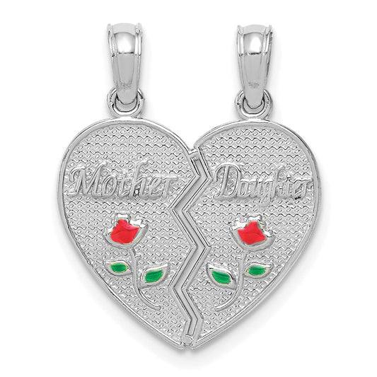 Million Charms 14K Enameled Mother - Daughter Pendant