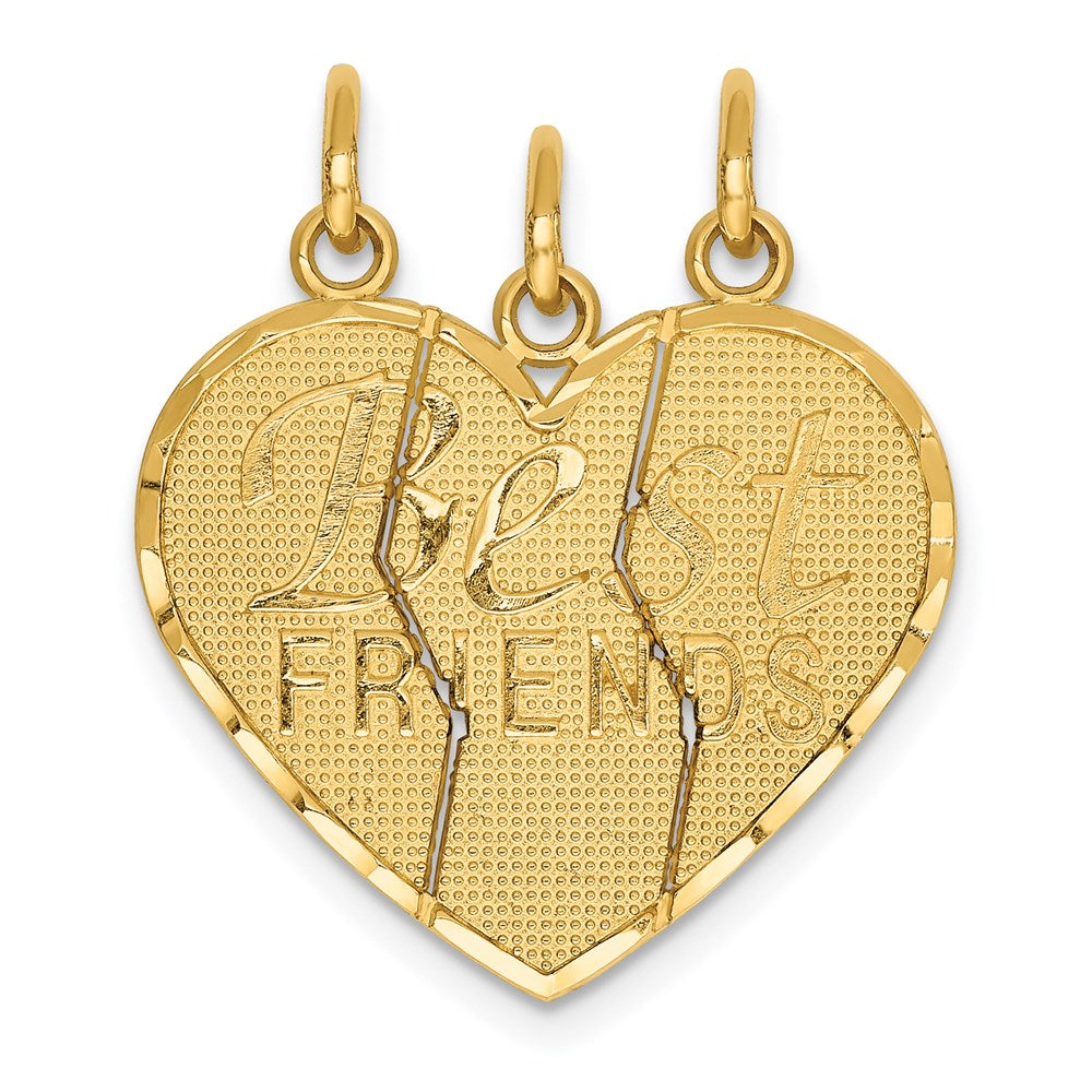 Million Charms 14K Yellow Gold Themed 3 Piece Break-Apart Friend Charm