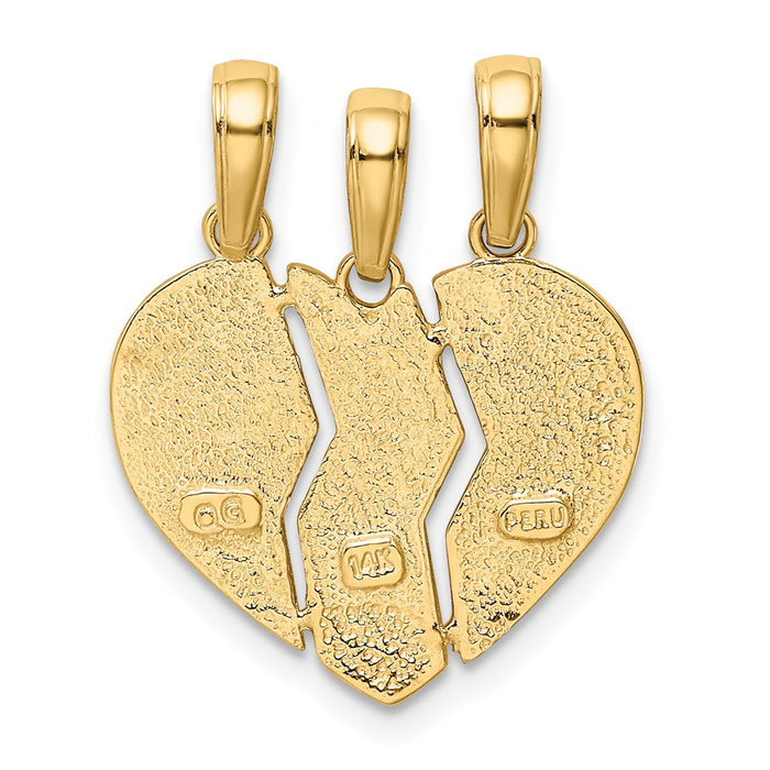 Million Charms 14K Yellow Gold Themed Break-Apart Big Sis, Mom, Lil Sis Charm