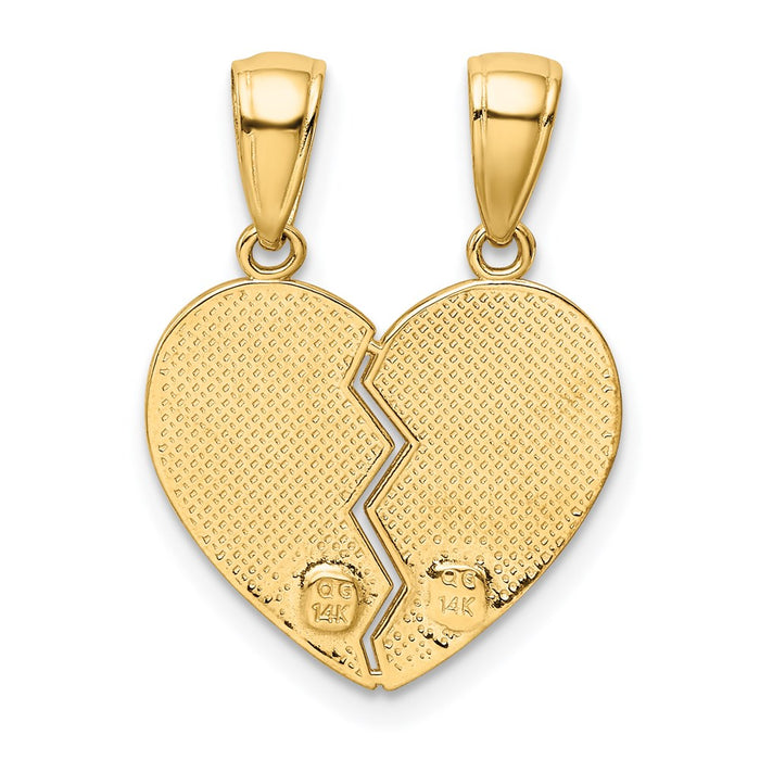 Million Charms 14K Yellow Gold Themed Big Sister/Little Sister Break-Apart Charm