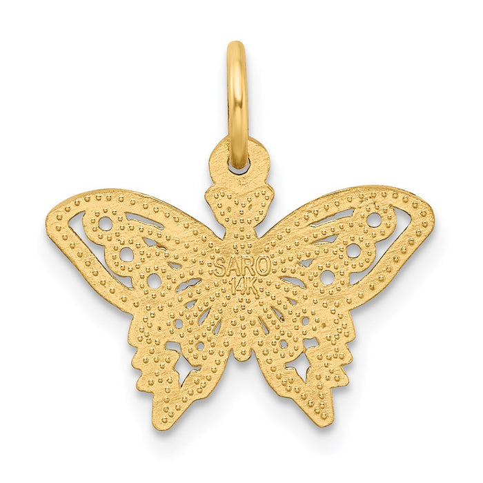 Million Charms 14K Yellow Gold Themed Butterfly Charm