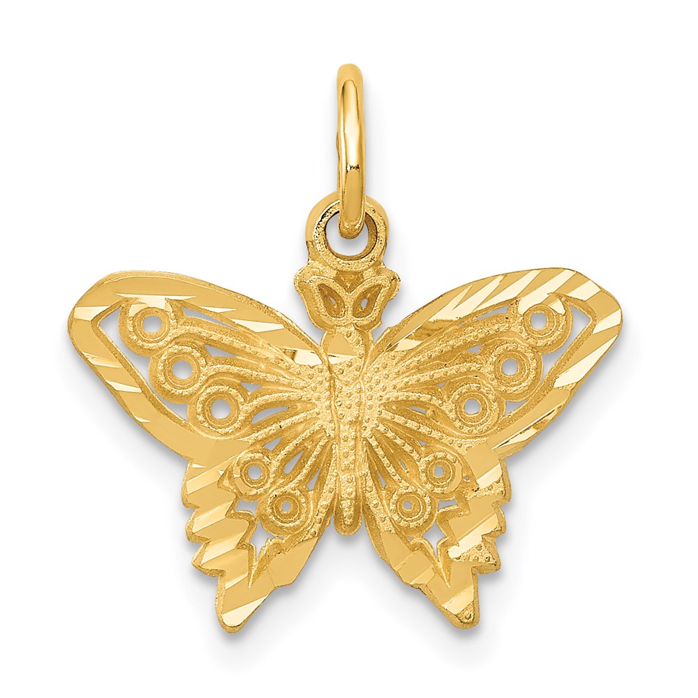Million Charms 14K Yellow Gold Themed Butterfly Charm