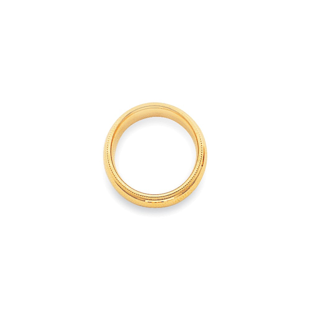 10k Yellow Gold 4mm Milgrain Comfort Fit Wedding Band Size 9