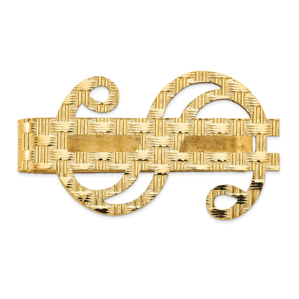Occasion Gallery, Men's Accessories, 14k Yellow Gold Polished Dollar Sign Money Clip