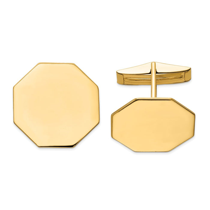 Occasion Gallery, Men's Accessories, 14k Yellow Gold Octagon Cuff Links