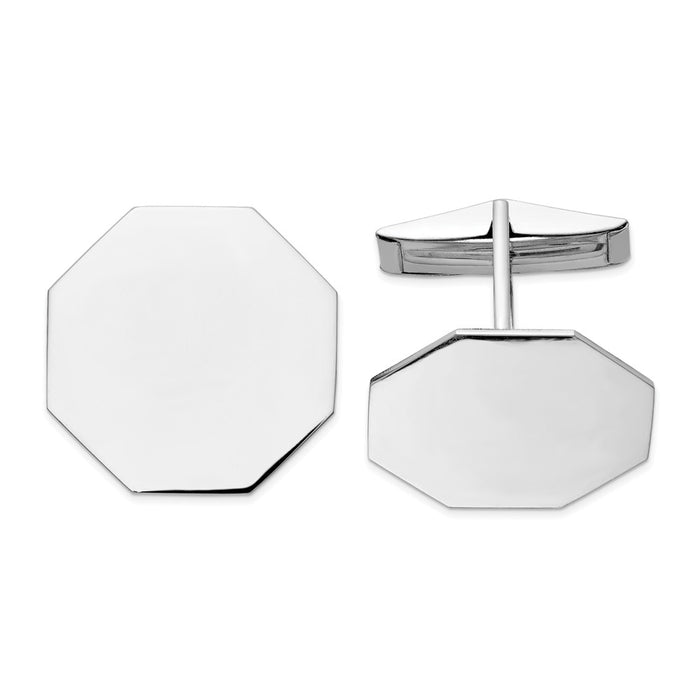 Occasion Gallery, Men's Accessories, 14K White Gold Octagon Cuff Links