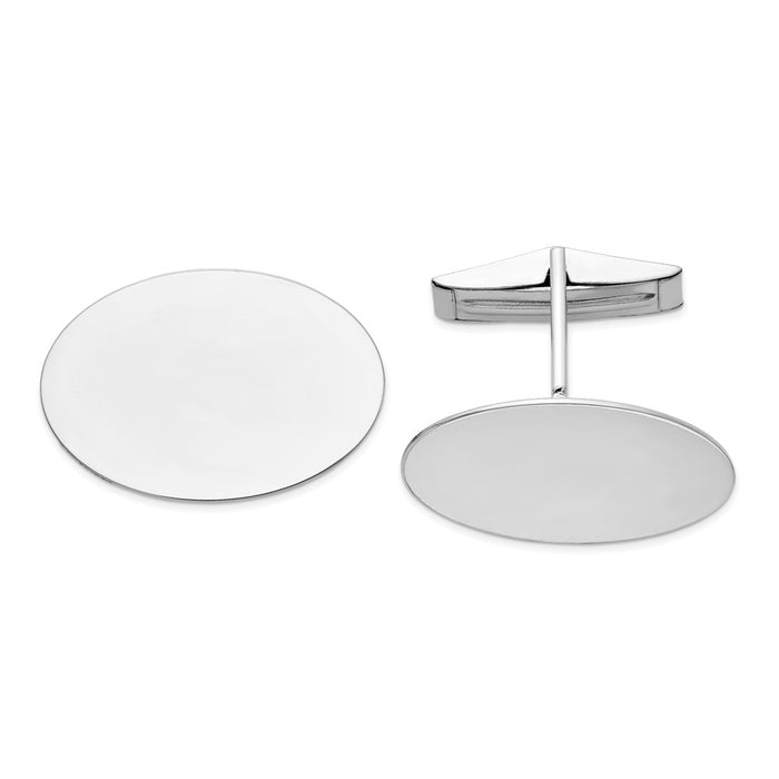 Occasion Gallery, Men's Accessories, 14K White Gold Oval Cuff Links