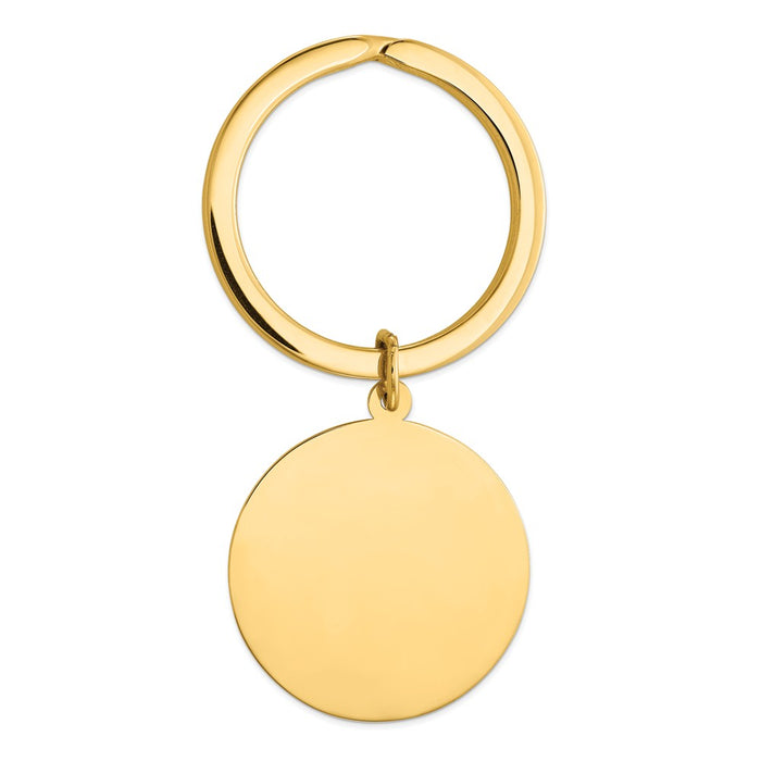 Occasion Gallery Gifts, 14k Yellow Gold Round High Polished Disc Key Ring