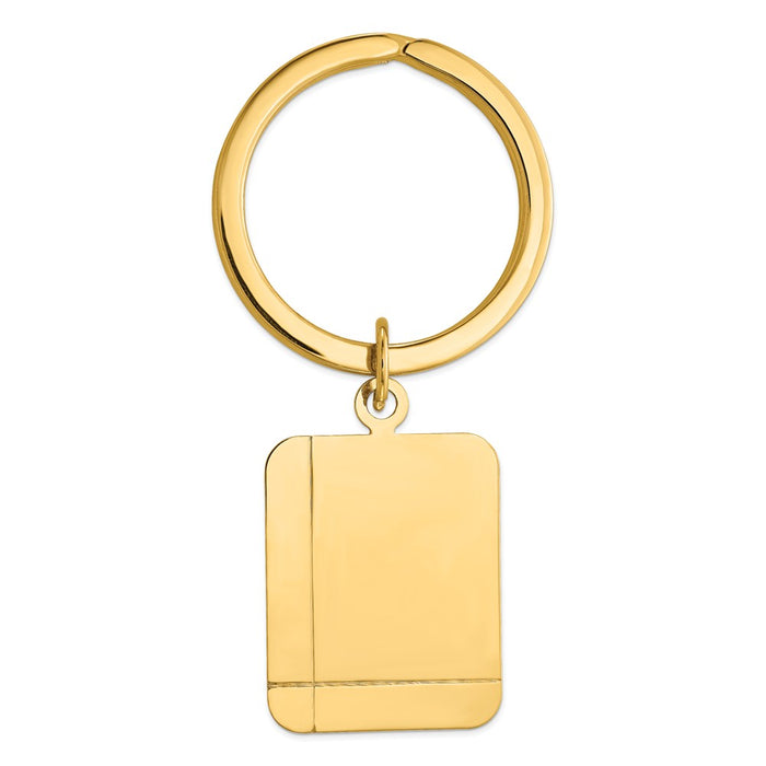 Occasion Gallery 14k Yellow Gold Rectangle Disc Key Ring