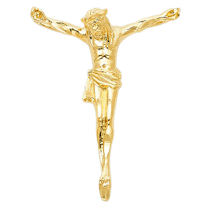 14k Yellow Gold Jesus Christ Body Charm Pendant  (34mm x 26mm)