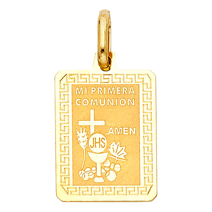 14k Yellow Gold Small/Mini Communion Charm Pendant  (19mm x 14mm)