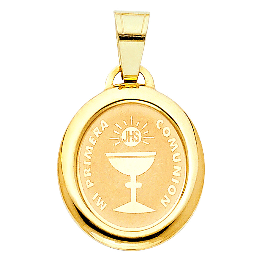 14k Yellow Gold Small/Mini Communion Charm Pendant  (17mm x 15mm)