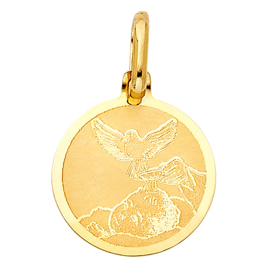 14k Yellow Gold Small/Mini Baptism Charm Pendant  (15mm x 15mm)