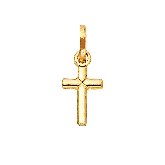 14k Yellow Gold Small/Mini Religious Solid Latin Cross (8 X 20mm)