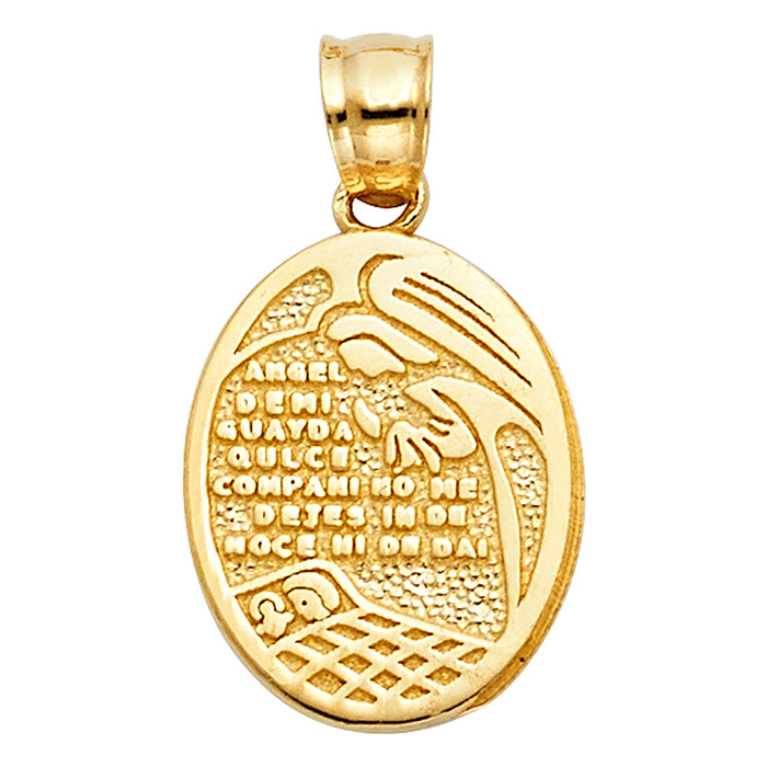 14k Yellow Gold Religious Charm Pendant  (17mm x 14mm)