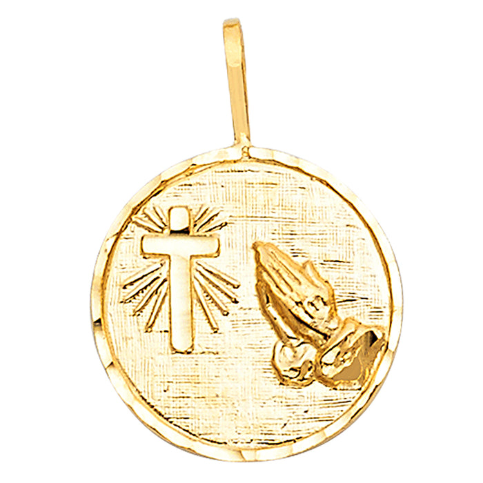 14k Yellow Gold Small/Mini Religious Charm Pendant  (15mm x 15mm)