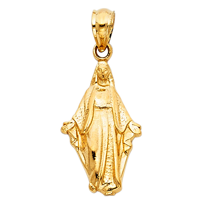 14k Yellow Gold Small/Mini Milagrosa Charm Pendant  (18mm x 11mm)