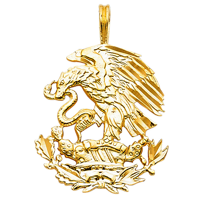 14k Yellow Gold Eagle Charm Pendant  (23mm x 20mm)