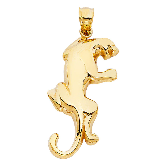 14k Yellow Gold Puma Charm Pendant  (31mm x 18mm)