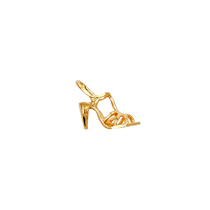 14k Yellow Gold Small/Mini Tiny High Heels Charm Pendant  (8mm x 10mm)