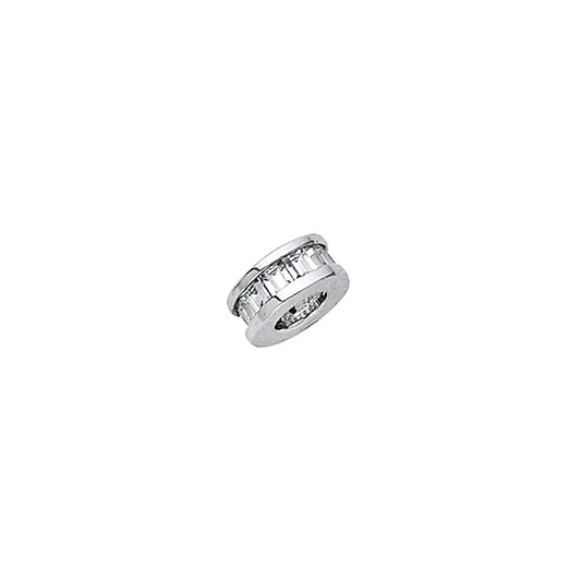 14k White Gold with White CZ Accented Small/Mini Tiny Charm Pendant  (6mm x 6mm)