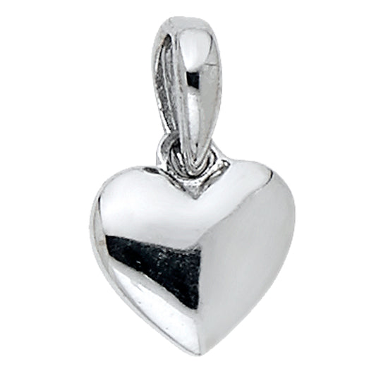 14k White Gold Small/Mini Heart Charm Pendant  (7mm x 8mm)