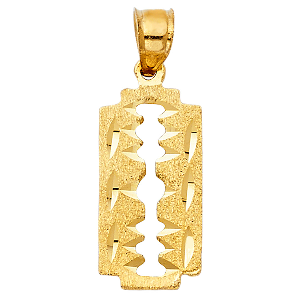 14k Yellow Gold Keyhole Charm Pendant  (20mm x 10mm)