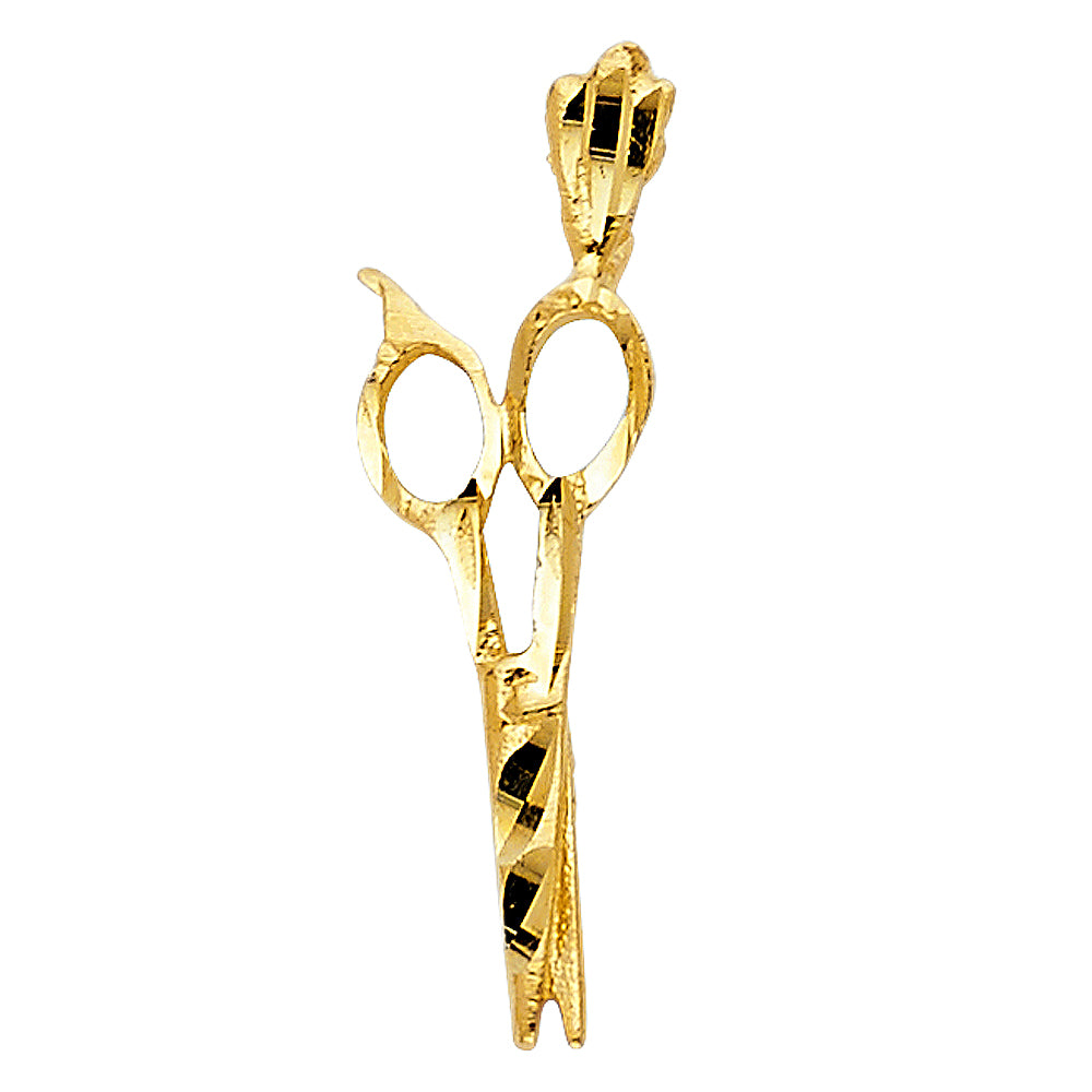 14k Yellow Gold Small/Mini Scissors Charm Pendant  (20mm x 8mm)