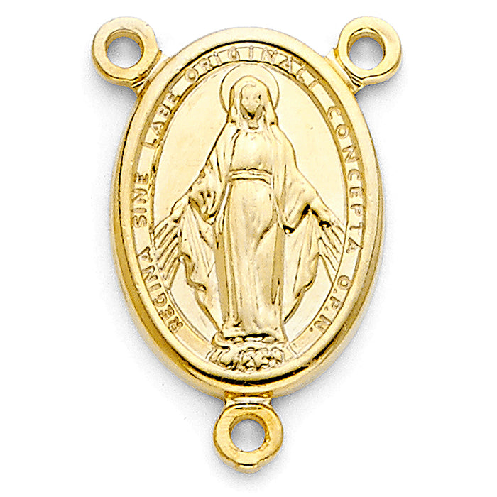 14k Yellow Gold Milagrosa Medal For Rosario (18mm x 12mm)