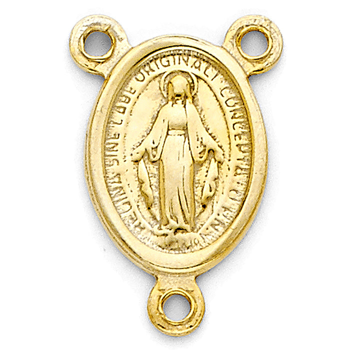 14k Yellow Gold Milagrosa Medal For Rosario (15mm x 10mm)
