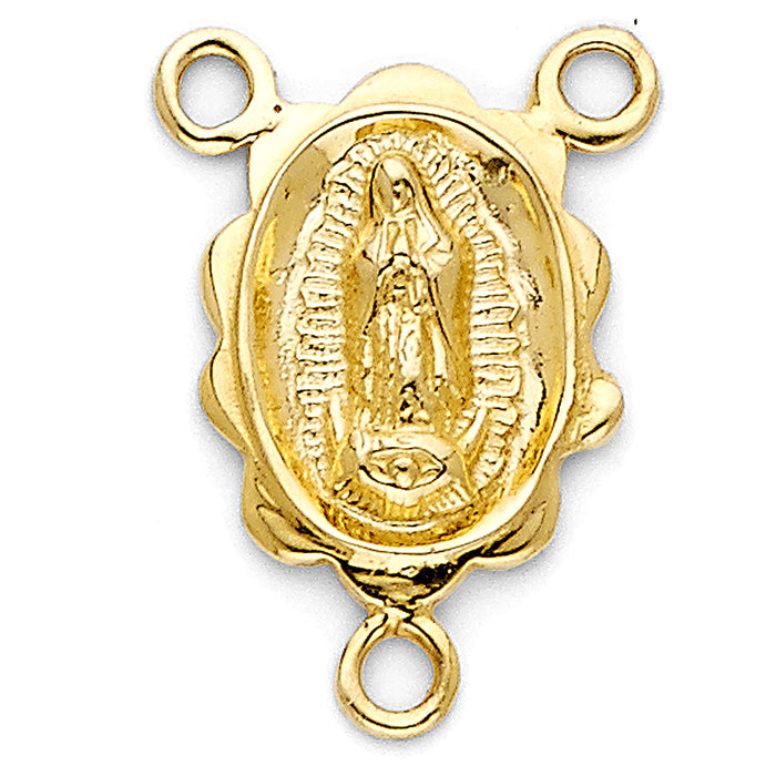 14k Yellow Gold Guadalupe Medal For Rosario (18mm x 13mm)