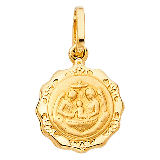 14k Yellow Gold Small/Mini Baptism Charm Pendant Small (15mm x 12mm)