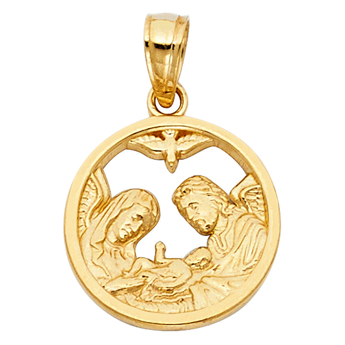 14k Yellow Gold Baptism Cut-Out Charm Pendant  (15mm x 15mm)