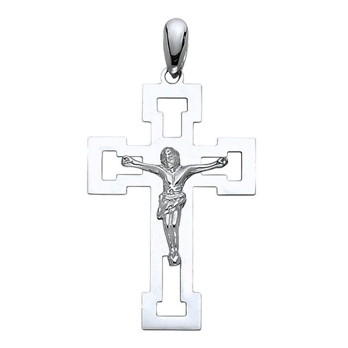 14k White Gold Religious Crucifix Cross (20 X 40mm)