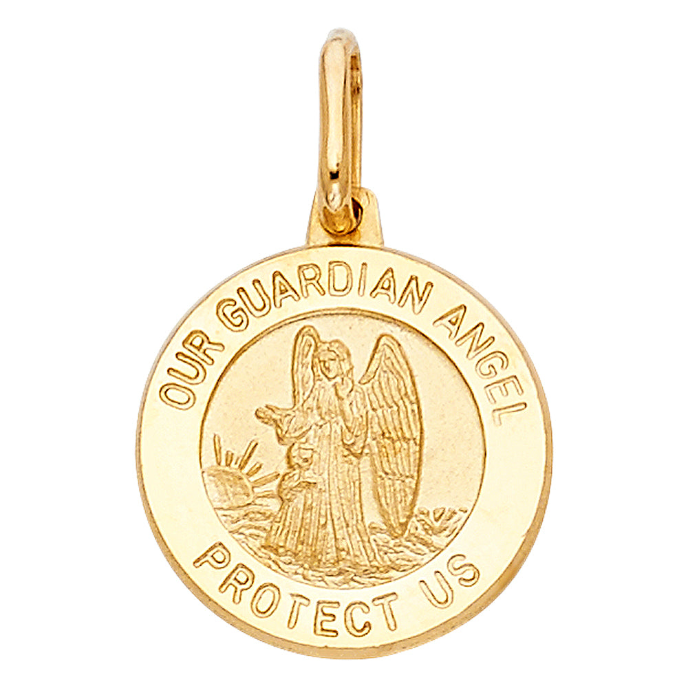 14k Yellow Gold Angel Charm Pendant (18mm x 15mm)
