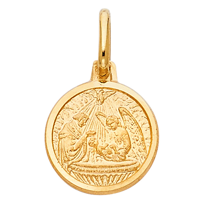 14k Yellow Gold Baptism Charm Pendant (13mm x 15mm)
