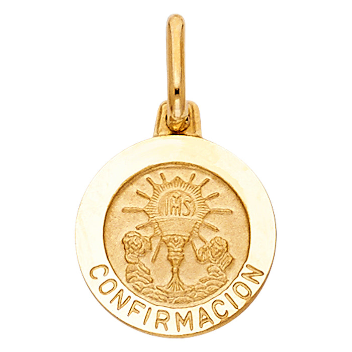 14k Yellow Gold Confirmation Charm Pendant (13mm x 13mm)