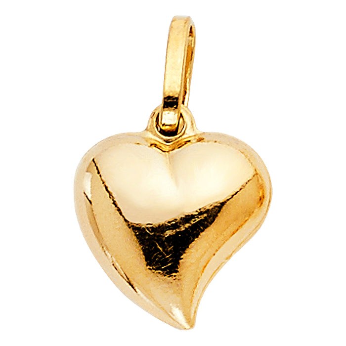 14k Yellow Gold Mini Double Heart Charm Pendant (13mm x 13mm)