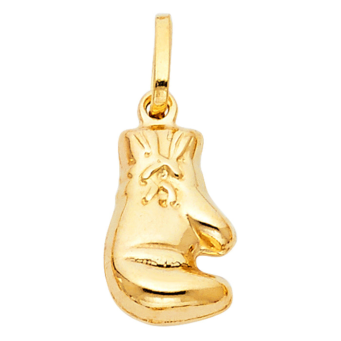 14k Yellow Gold Single Boxing Glove Charm Pendant (16mm x 10mm)