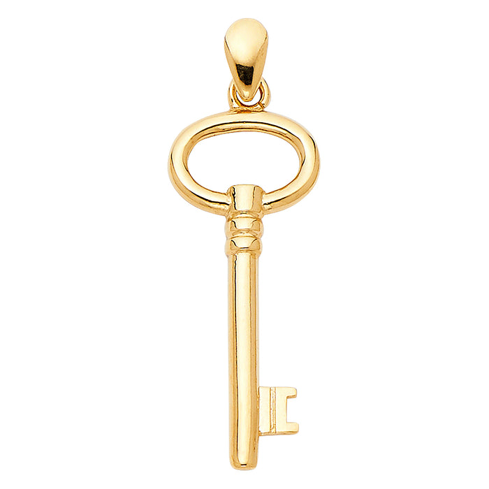 14k Yellow Gold Small/Mini Key Charm Pendant