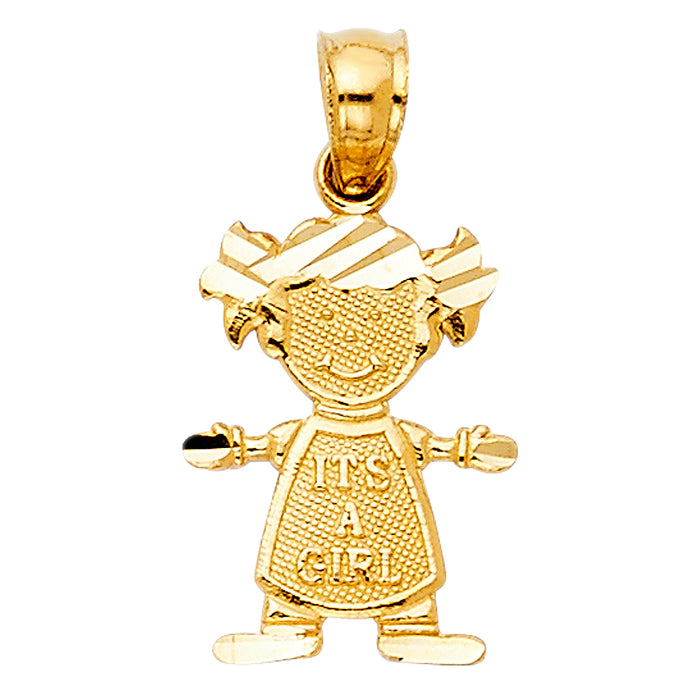 14k Yellow Gold Small/Mini Baby Charm Pendant