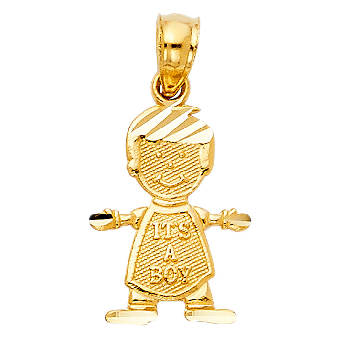 14k Yellow Gold Small/Mini Baby Charm Pendant