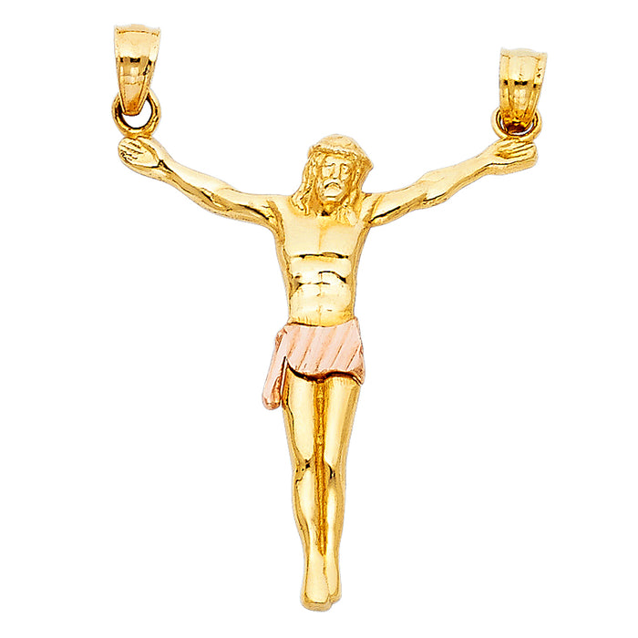 14K Two-tone Gold Jesus Christ Body (25 X 35mm)