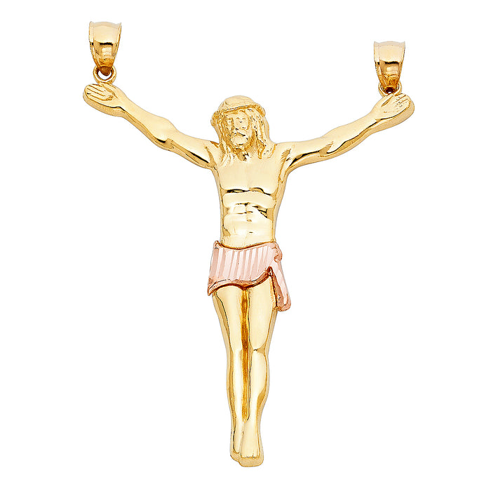 14K Two-tone Gold Large Jesus Christ Body (50 X 65mm)