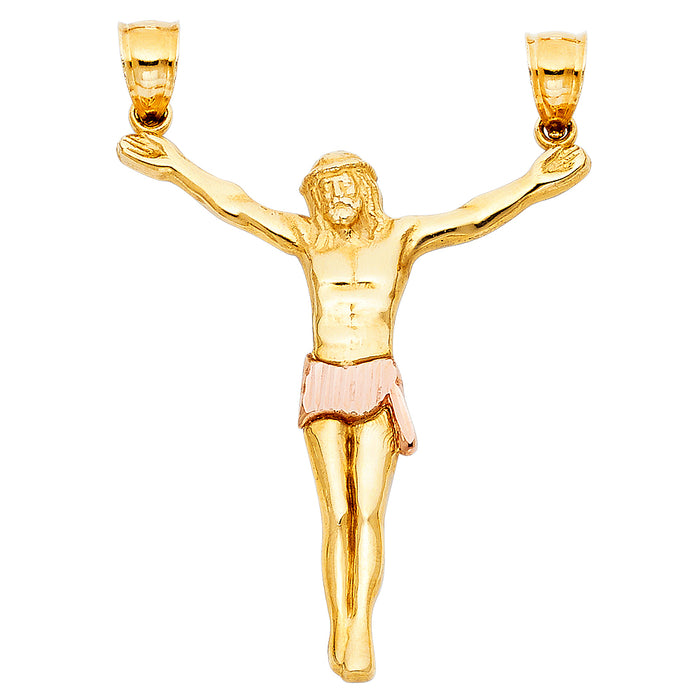 14K Two-tone Gold Jesus Christ Body (35 X 50mm)