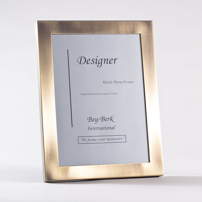 Occasion Gallery Gold Color Brushed Antique Brass 8"x10" Picture Frame with Easel Back. 10.75 L x 0.75 W x 9 H in.