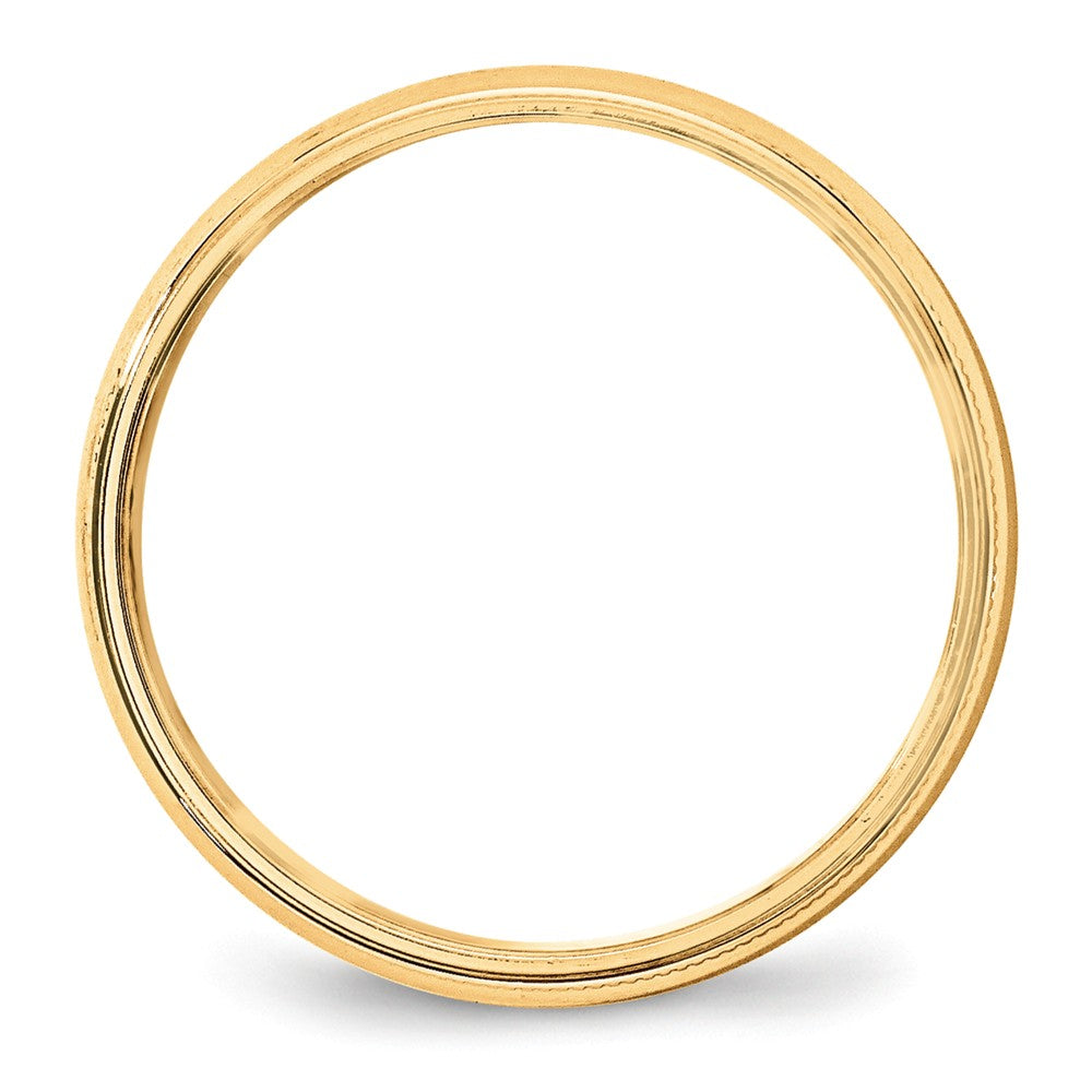 14k Yellow Gold 5mm LTW Milgrain Half Round Wedding Band Size 10.5
