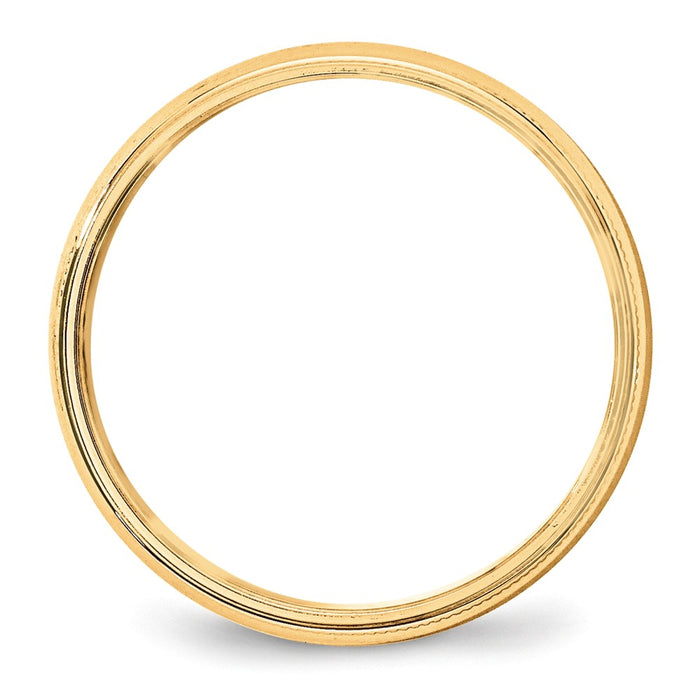 14k Yellow Gold 5mm LTW Milgrain Half Round Wedding Band Size 10